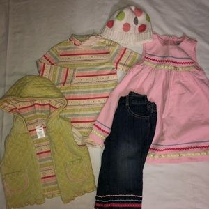Gymboree 5 pc outfit mix match jeans dress 12 18